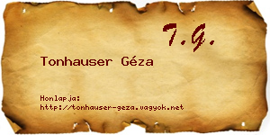 Tonhauser Géza névjegykártya