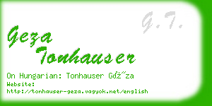 geza tonhauser business card